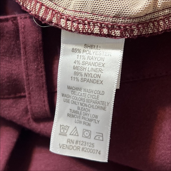 Chadwicks Shape Benefits Diane Pants Size 6P Burgundy Office Career Corp… - Picture 5 of 5